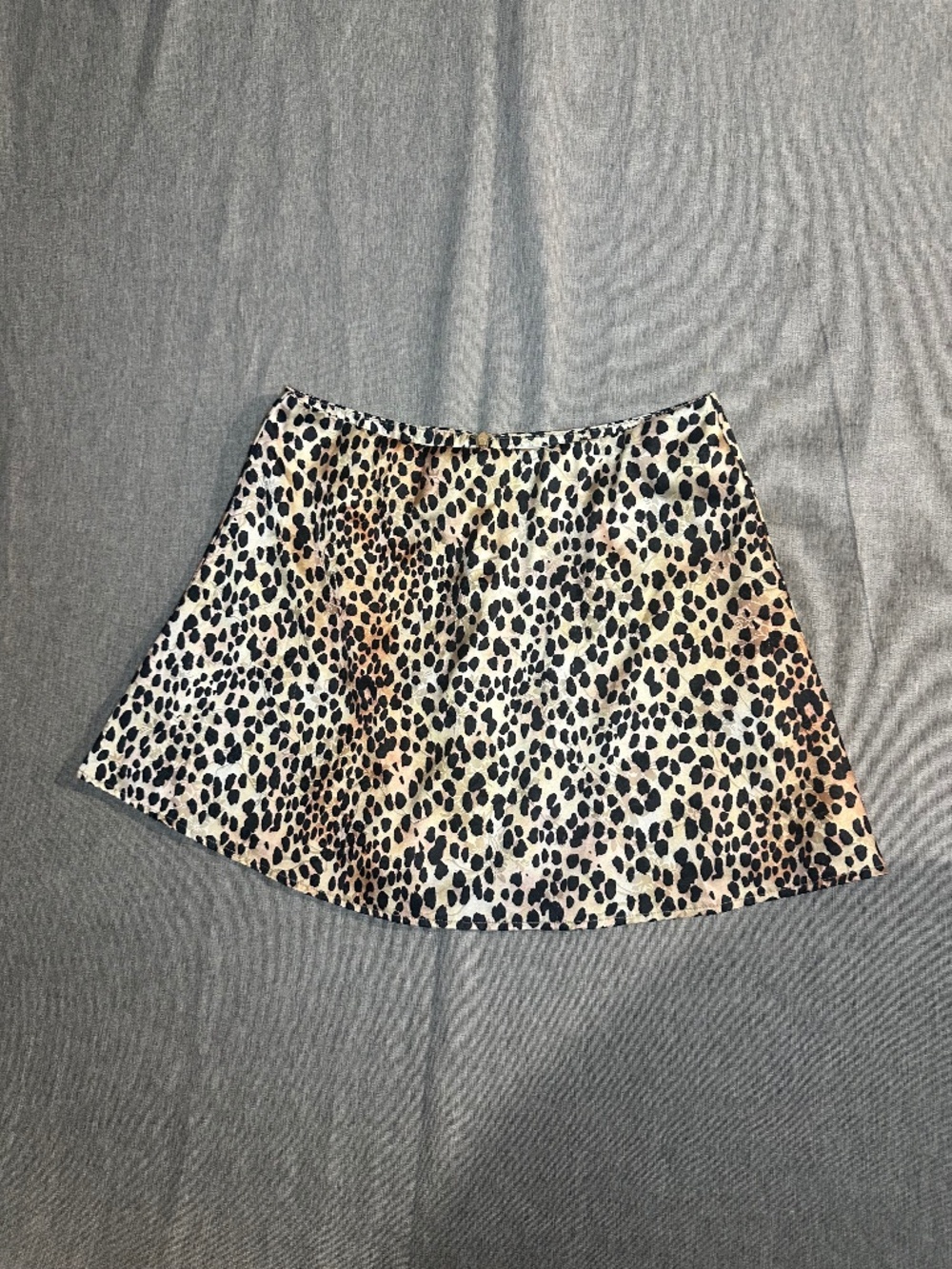 Princess Polly Leopard Print Satin Mini Skirt Size 12 A-Line